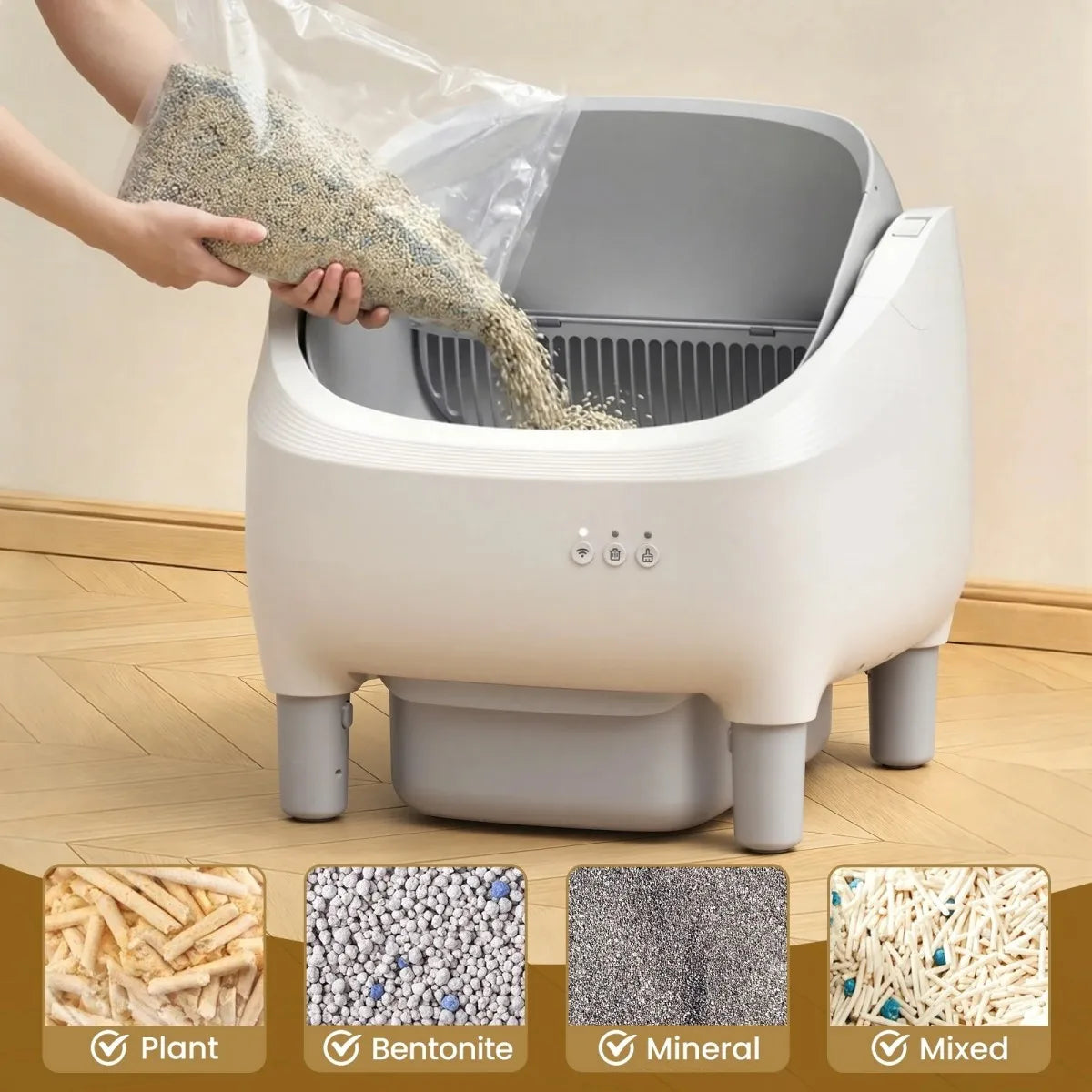 Cumrige Smart Self Cleaning Automatic Cat Litter Box Odor Control