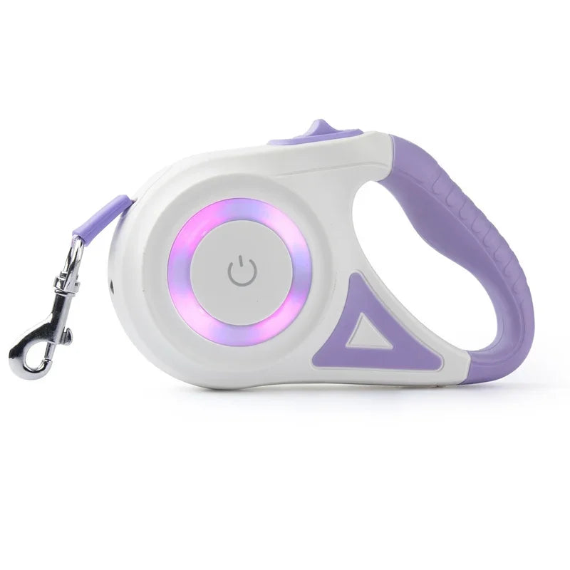 Automatic Retractable Dog Leash With LED Flashlight Nylon
