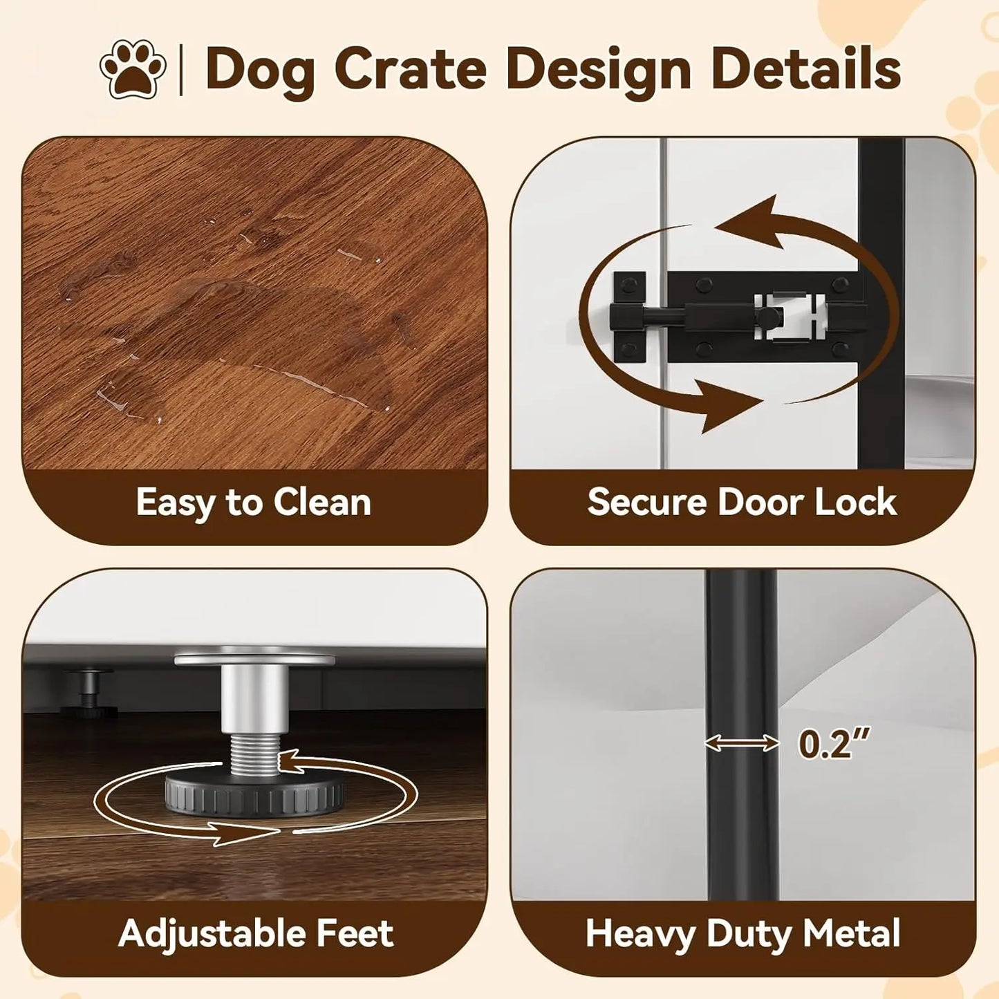 HiMISS Dog Crate Furniture TV Stand With Removable Divider