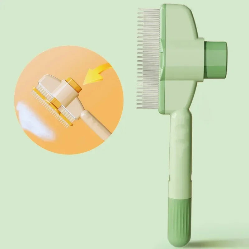 One-Button Self-Cleaning Dog Grooming Comb With Massage For Pets