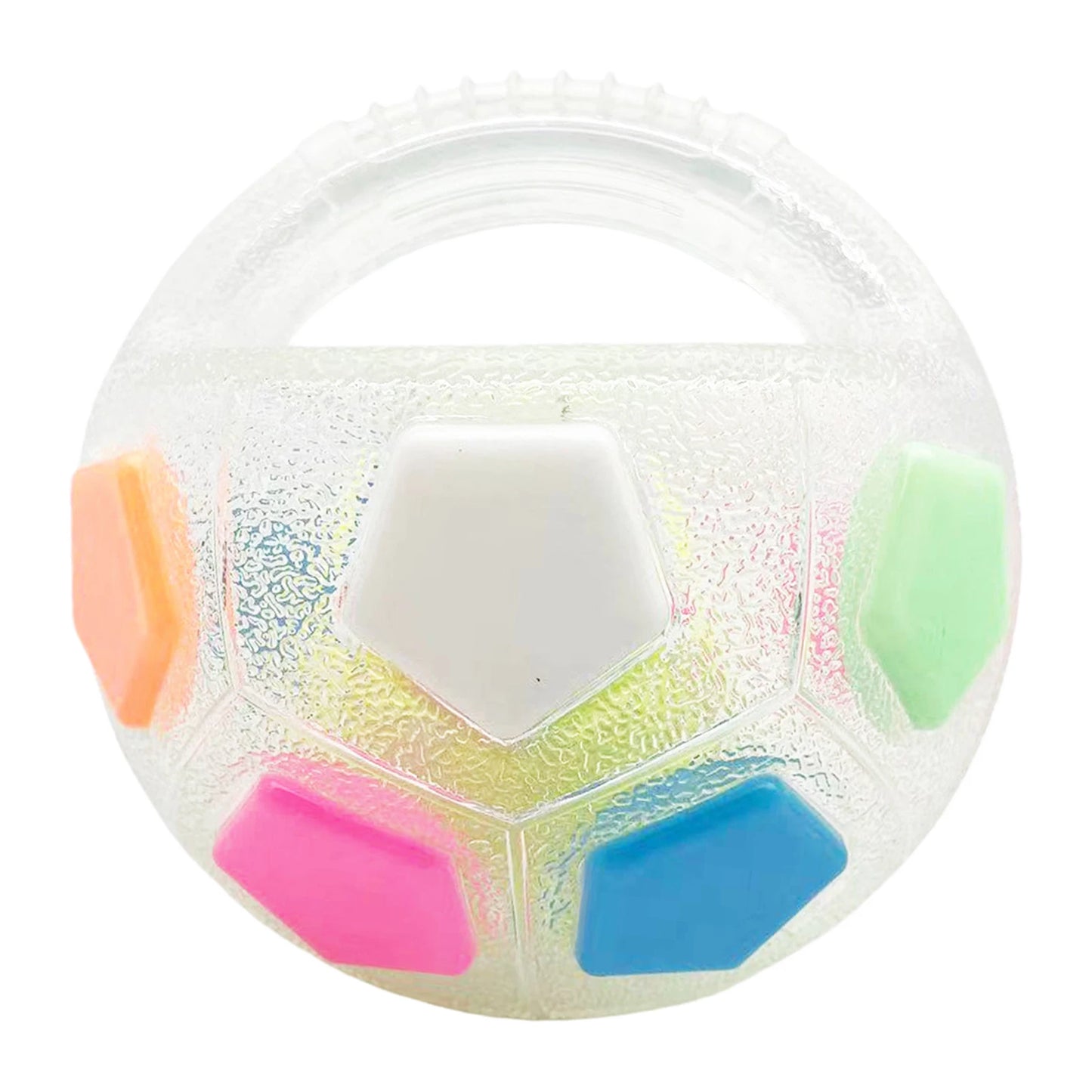 None Dog Calming Ball With Handle Interactive Football Toy Squeaky