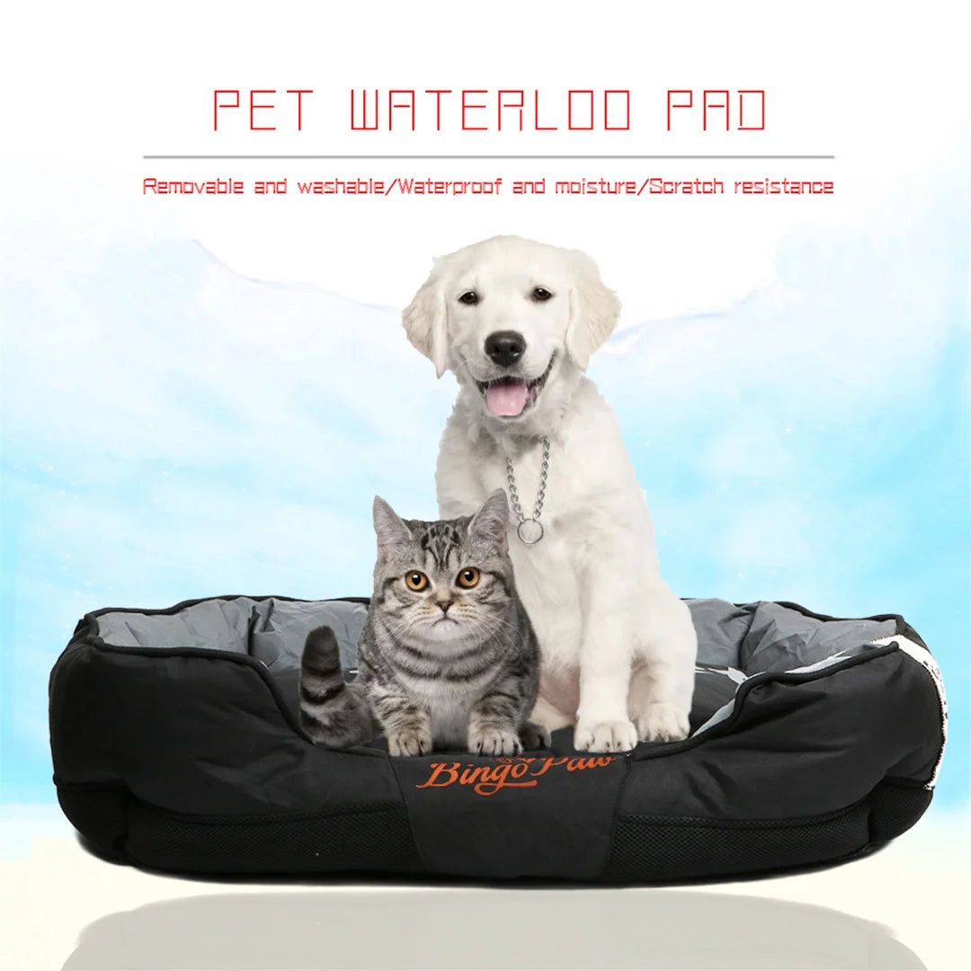 Soft Dog Bed With Removable Cushion And Waterproof Oxford Cover