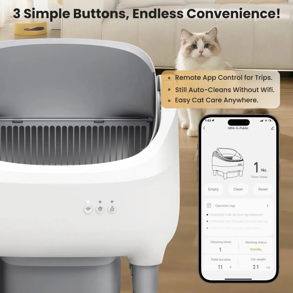 Cumrige Smart Self Cleaning Automatic Cat Litter Box Odor Control