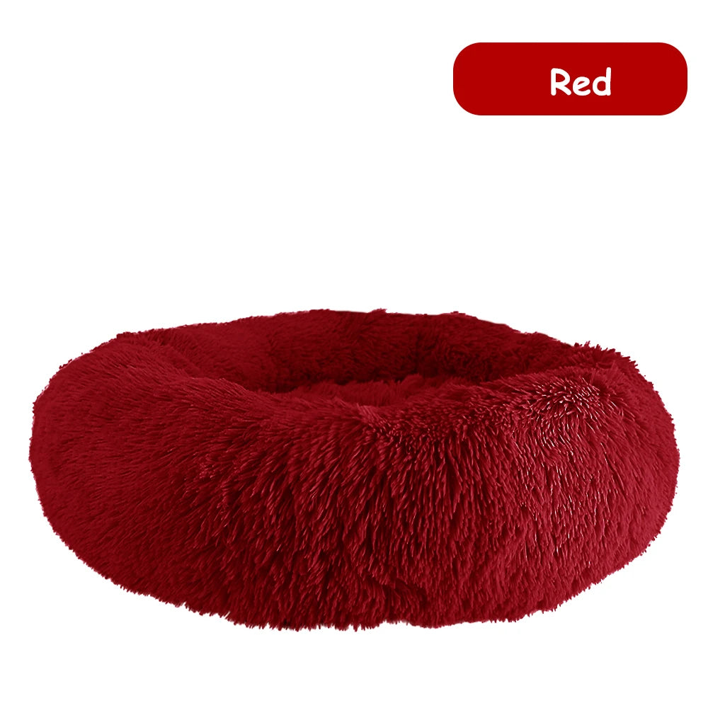 Donut Dog Bed Warm Plush Calming Bed For Dogs