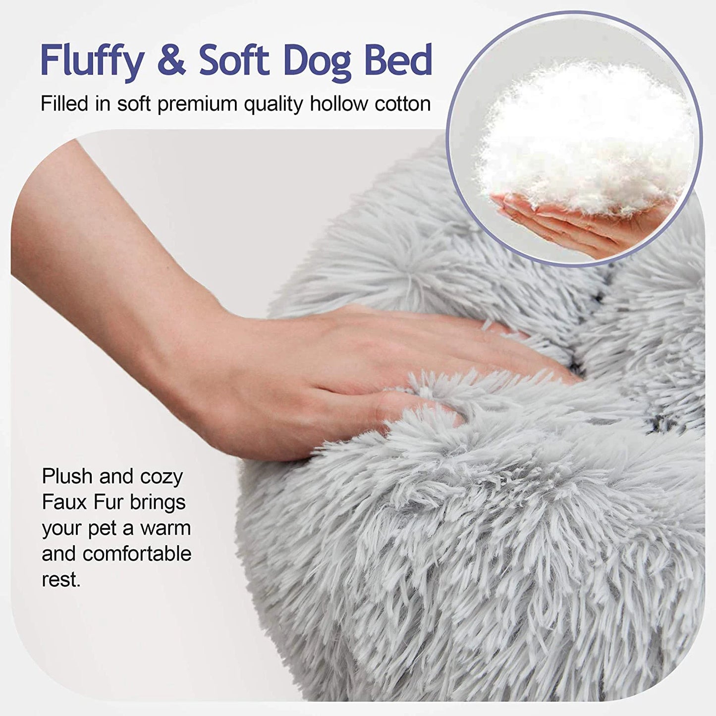 Donut Dog Bed Warm Plush Calming Bed For Dogs