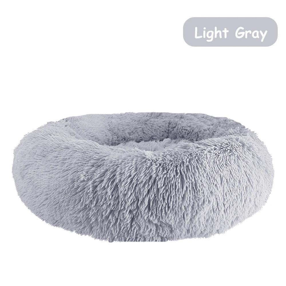 Donut Dog Bed Warm Plush Calming Bed For Dogs