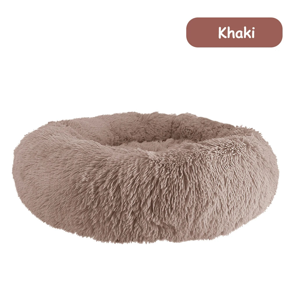 Donut Dog Bed Warm Plush Calming Bed For Dogs