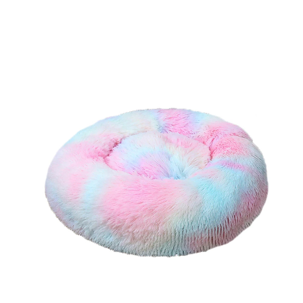 Donut Dog Bed Warm Plush Calming Bed For Dogs