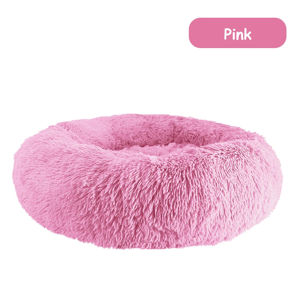 Donut Dog Bed Warm Plush Calming Bed For Dogs