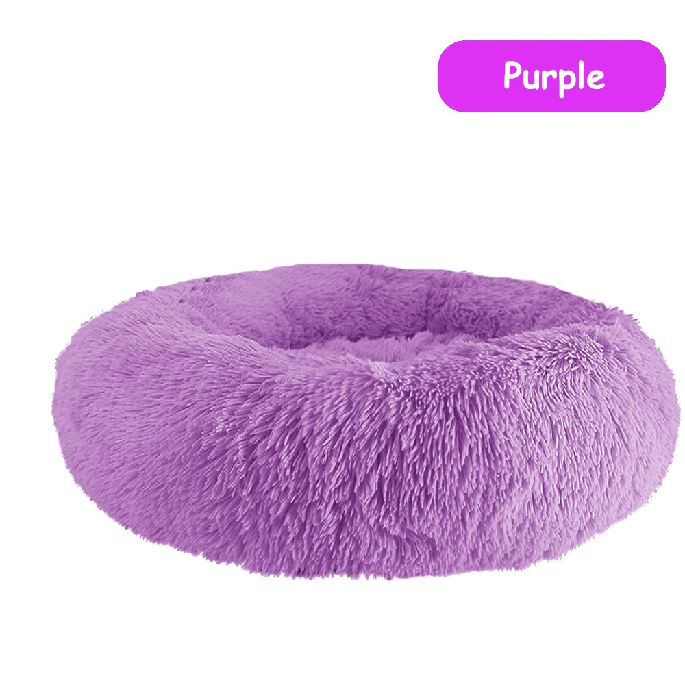 Donut Dog Bed Warm Plush Calming Bed For Dogs