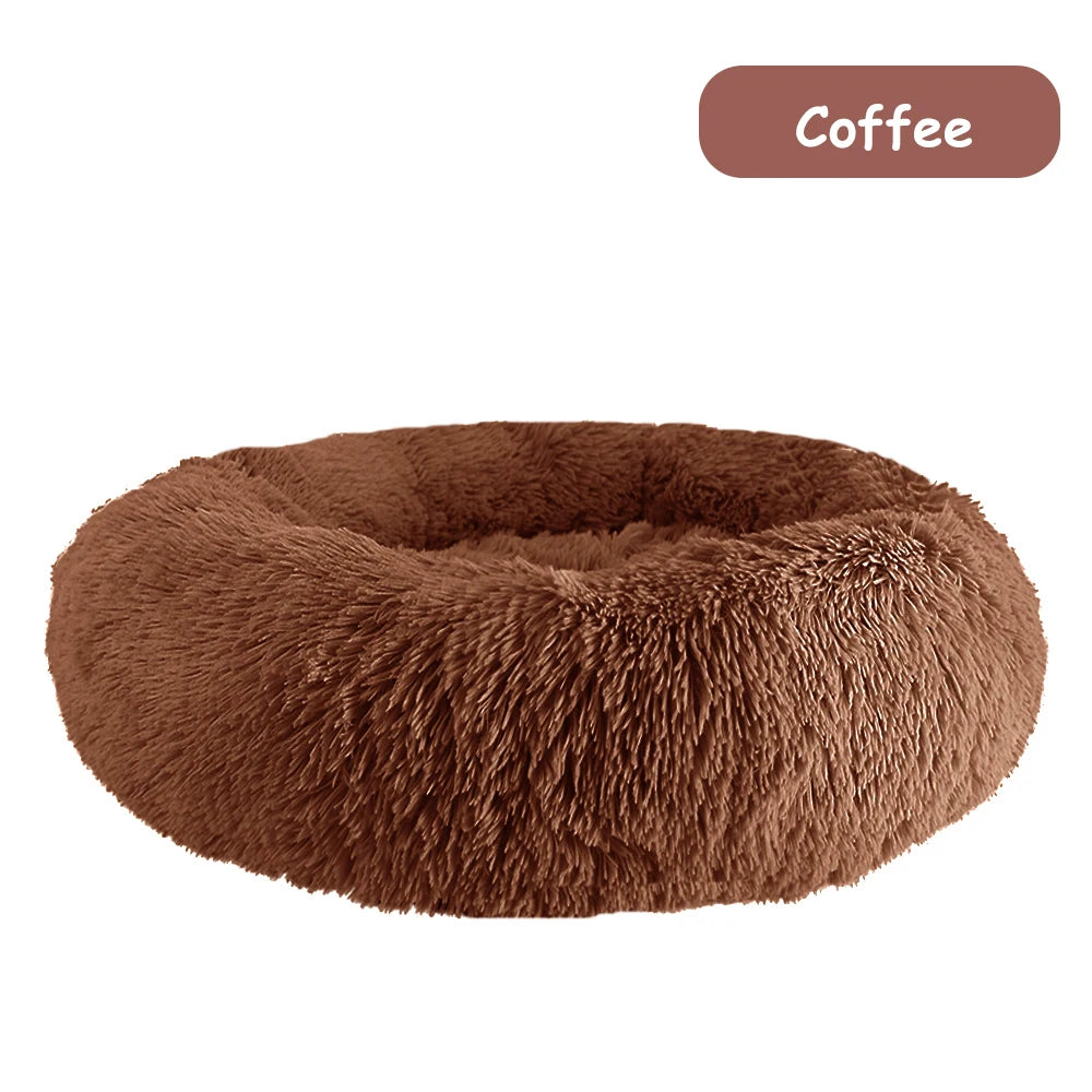 Donut Dog Bed Warm Plush Calming Bed For Dogs