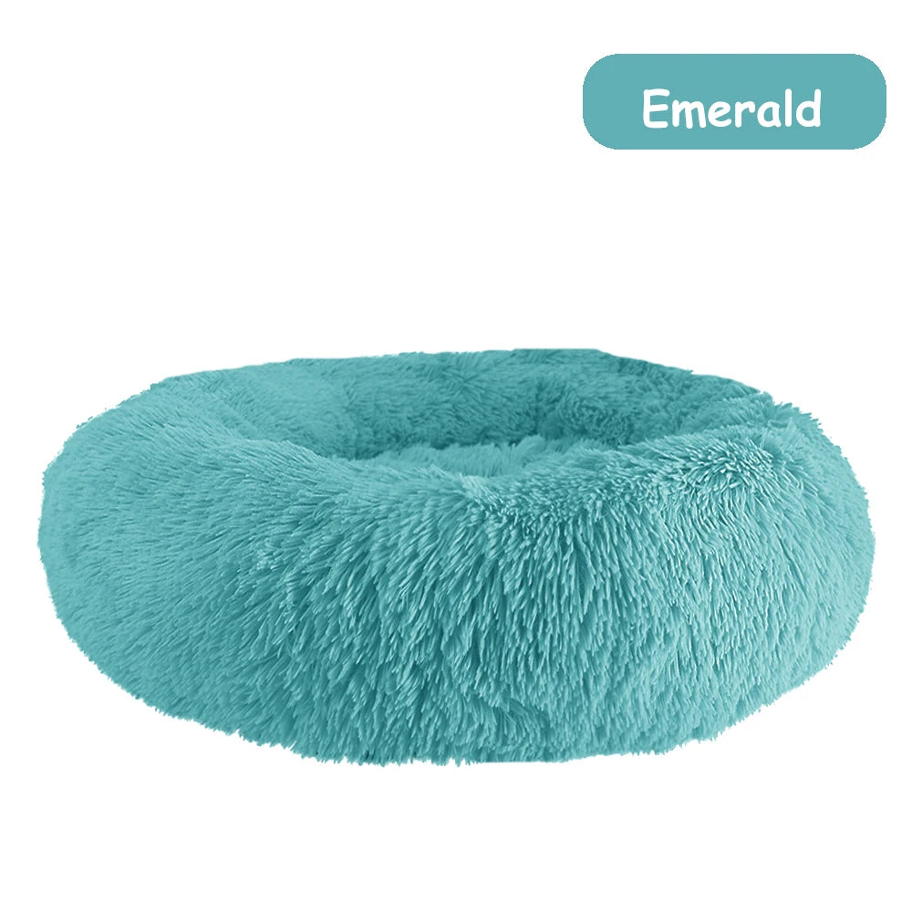 Donut Dog Bed Warm Plush Calming Bed For Dogs