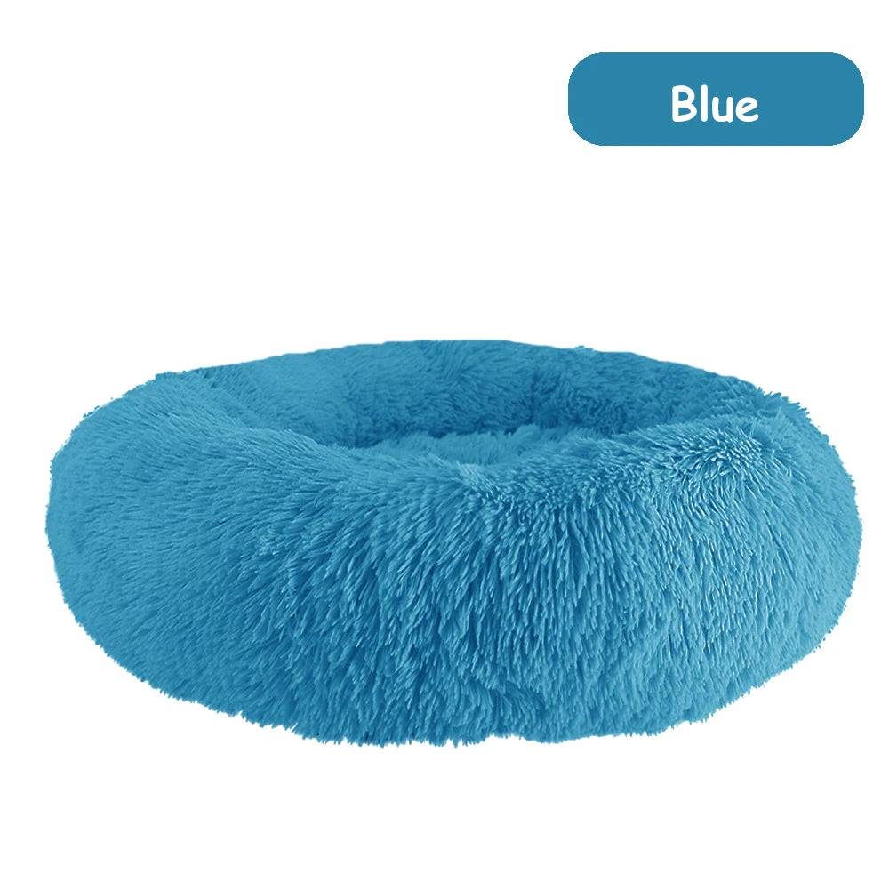 Donut Dog Bed Warm Plush Calming Bed For Dogs