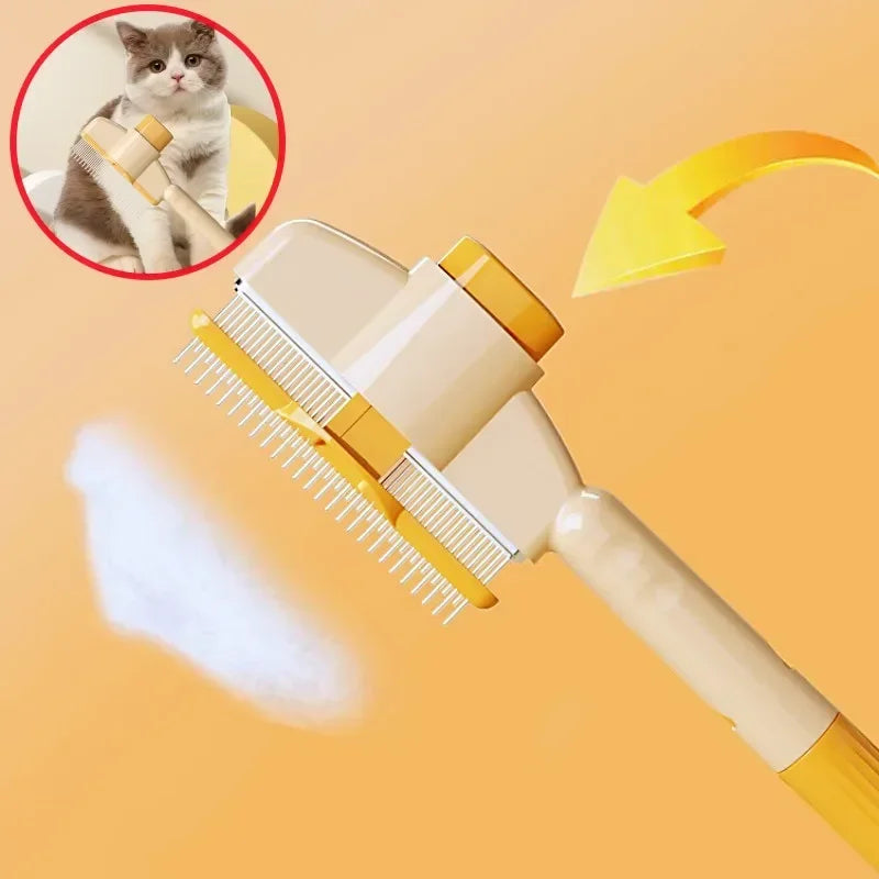 One-Button Self-Cleaning Dog Grooming Comb With Massage For Pets