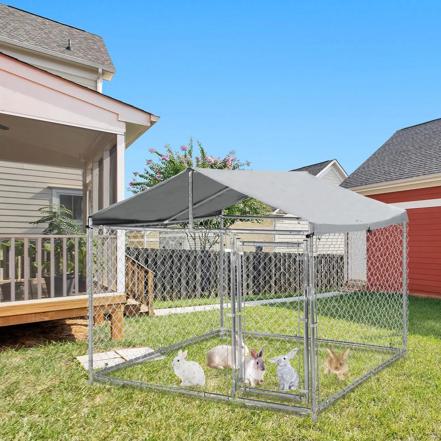 HiMISS Heavy Duty Outdoor Dog Kennel With UV Cover