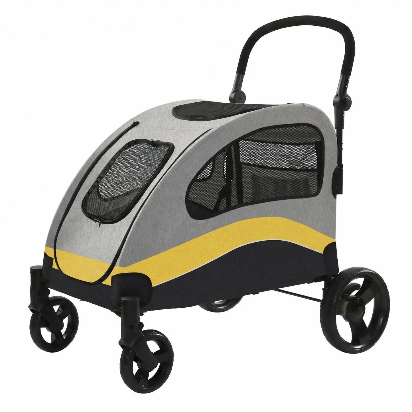 HiMISS Collapsible Dog Stroller Wagon 360 Degree Swivel Handle