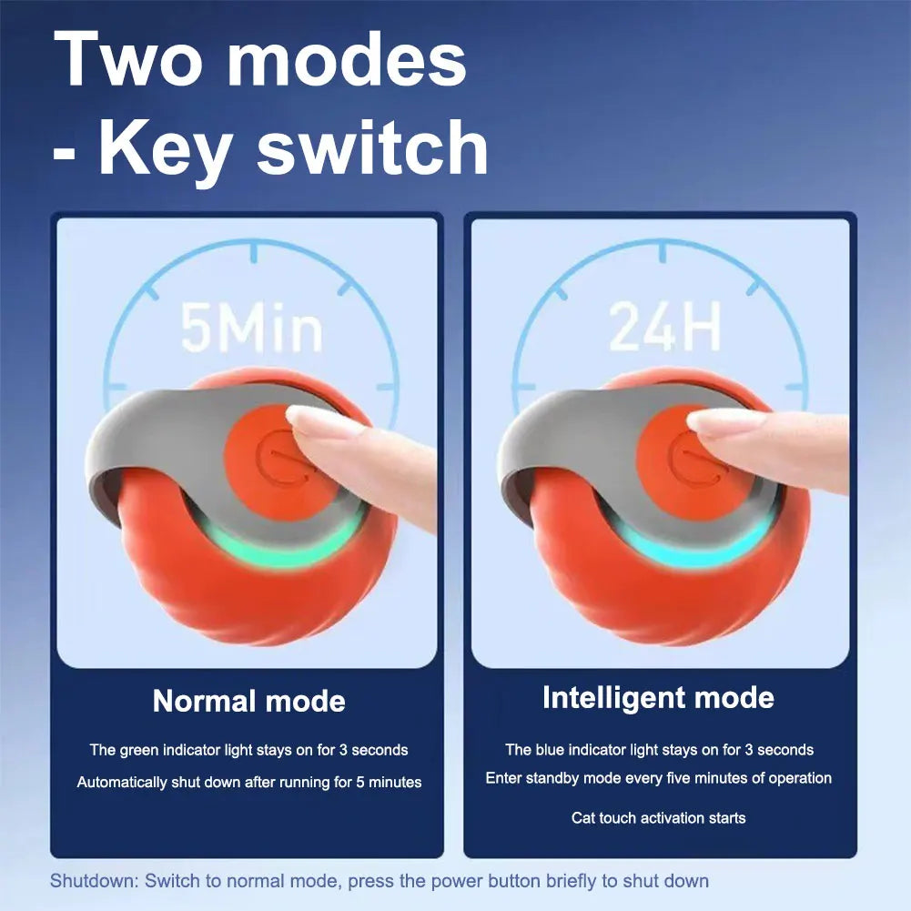 Automatic Moving Cat Toy Ball Rechargeable Interactive Pet Toy