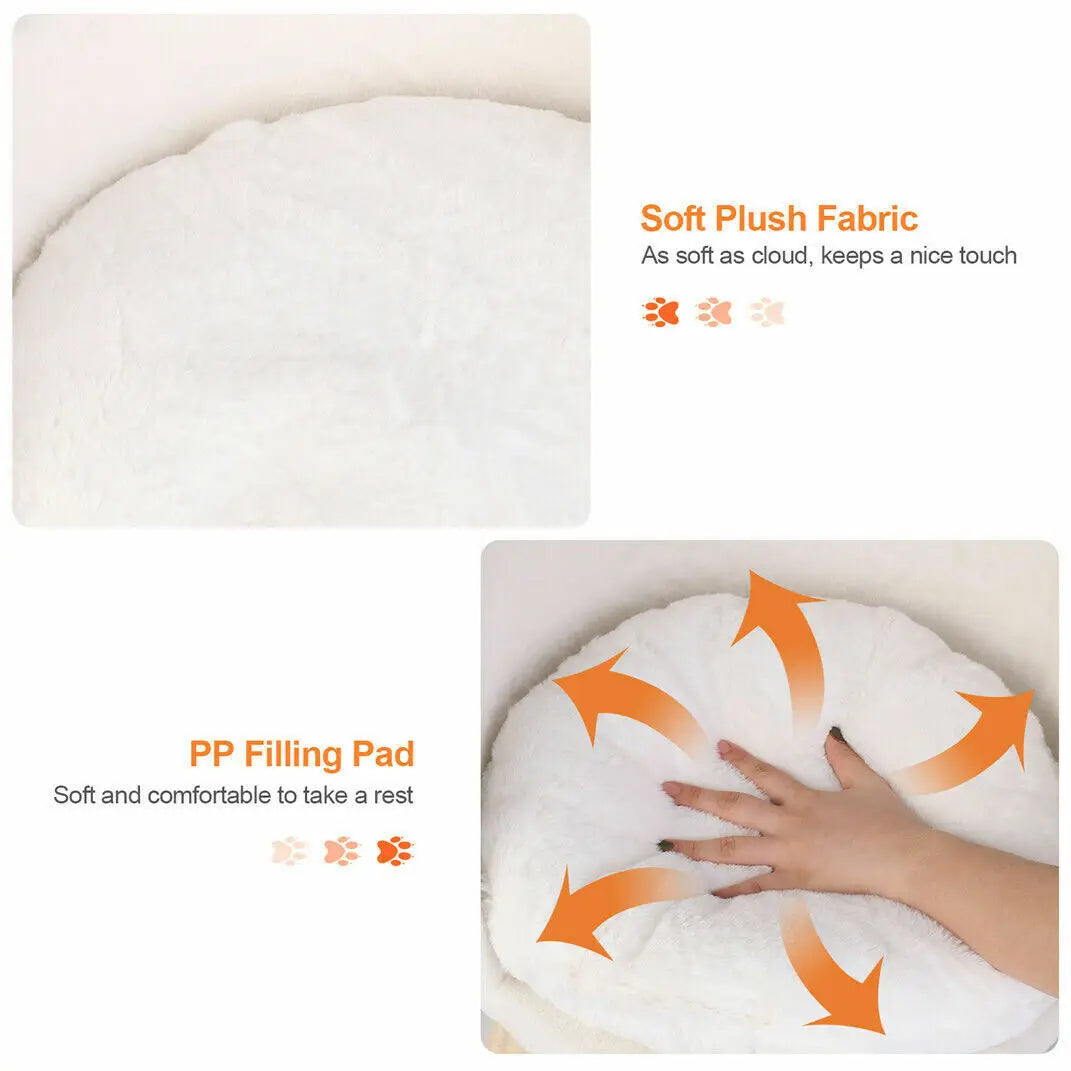 Soft Cat Bed Plush Nesting Chair With Cushion Pad Cozy