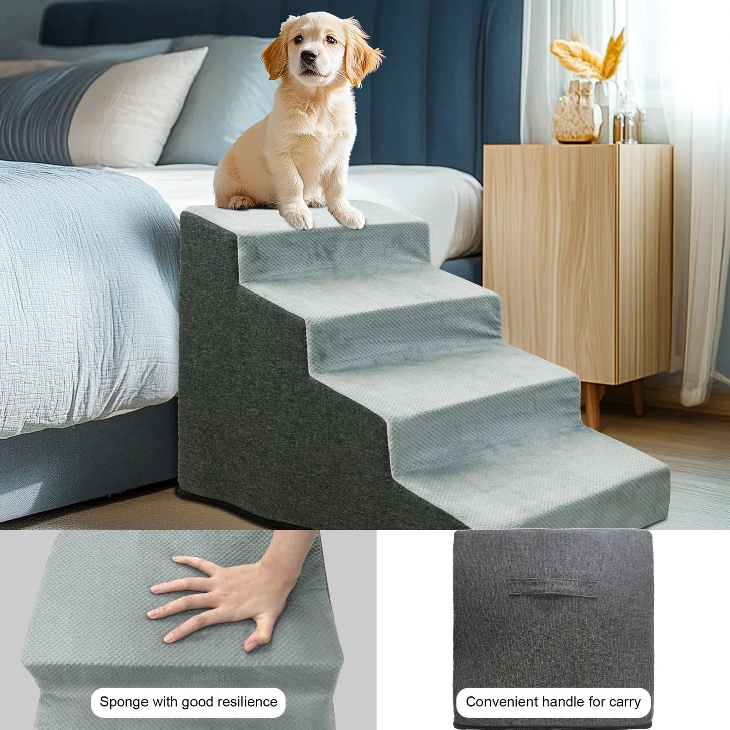 NONE Dog Steps High Density Foam Stairs For Sofa Bed