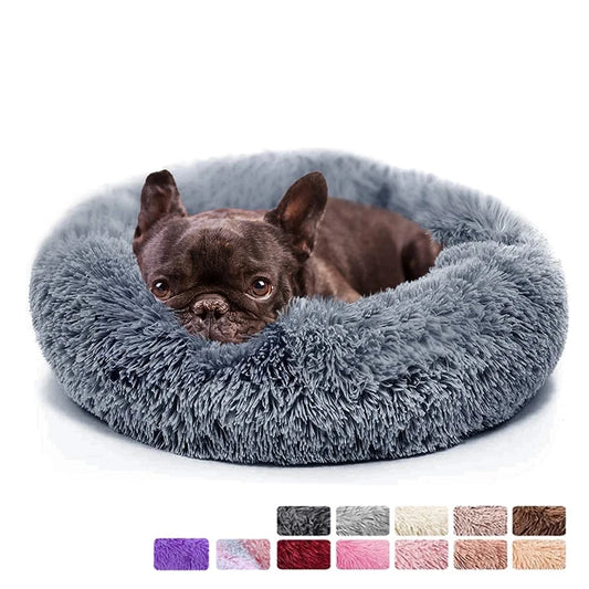 Donut Dog Bed Warm Plush Calming Bed For Dogs