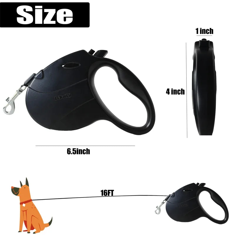 Automatic Retractable Dog Leash For Pets Under 77 Pounds Lightweight