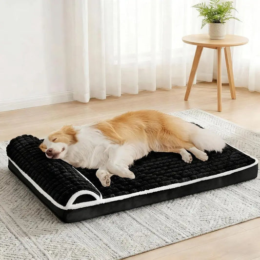 Orthopedic Dog Bed With Egg Crate Foam And Removable Cover Non Slip Bottom