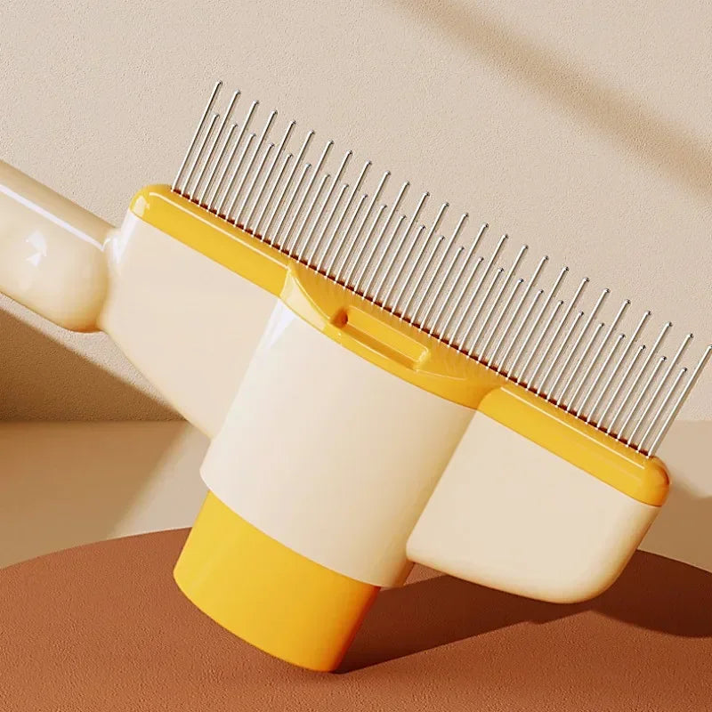 One-Button Self-Cleaning Dog Grooming Comb With Massage For Pets