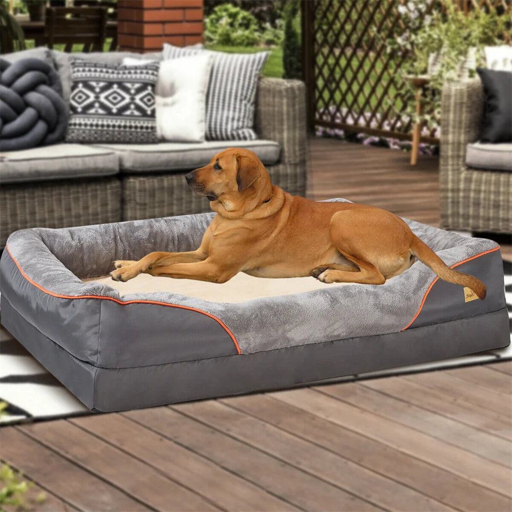 BORWART Orthopedic Memory Foam Dog Bed Waterproof Removable Cover