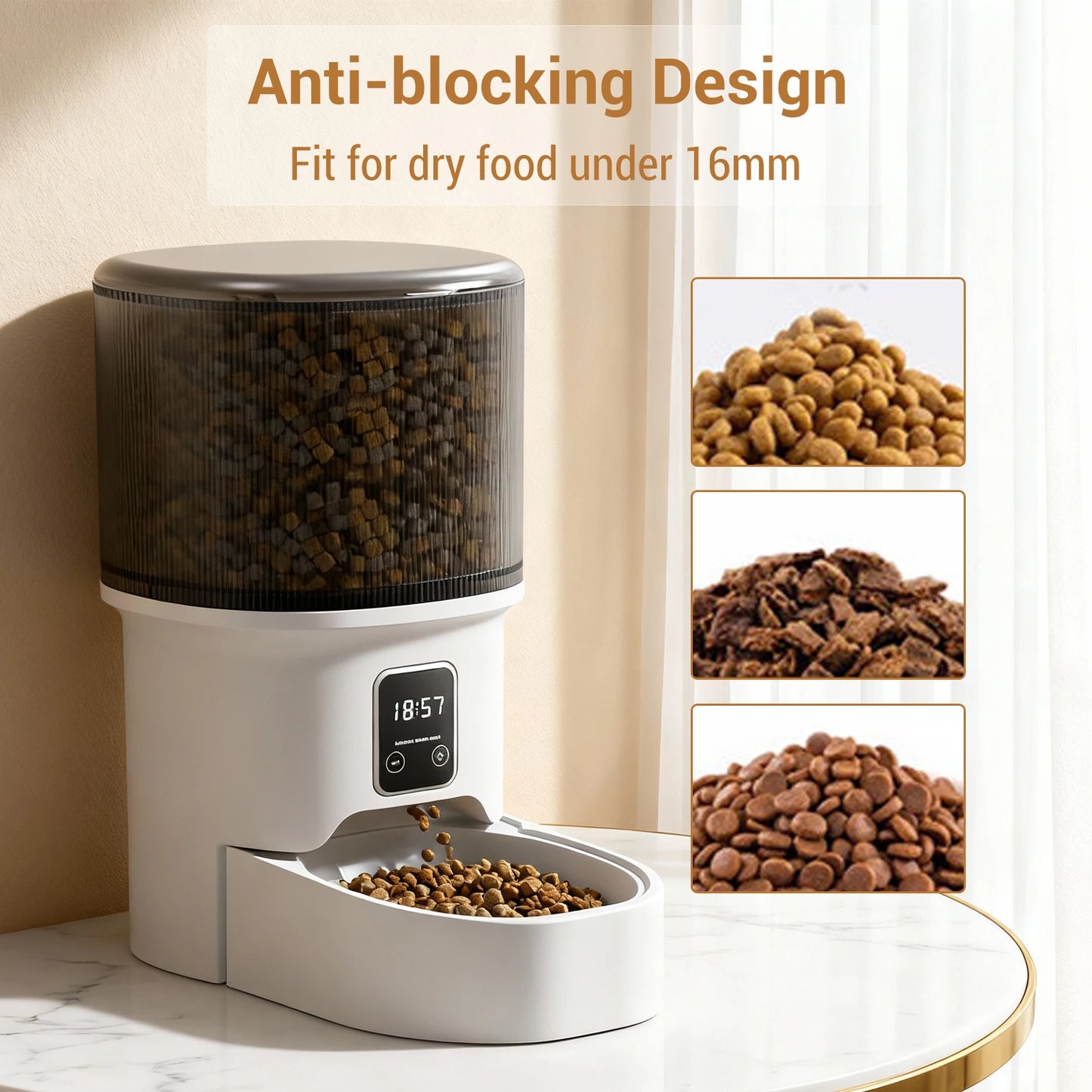 HiMISS Programmable 4L Automatic Pet Feeder With Timer And Portion Control