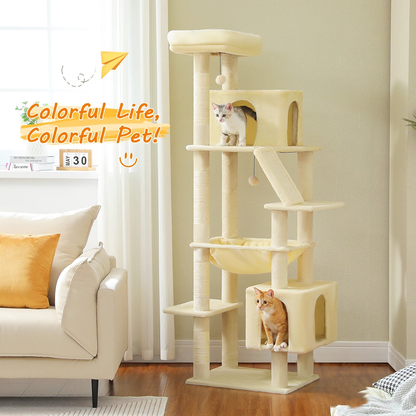PAWZ Road Cat Tree Tall Tower For Large Indoor Cats