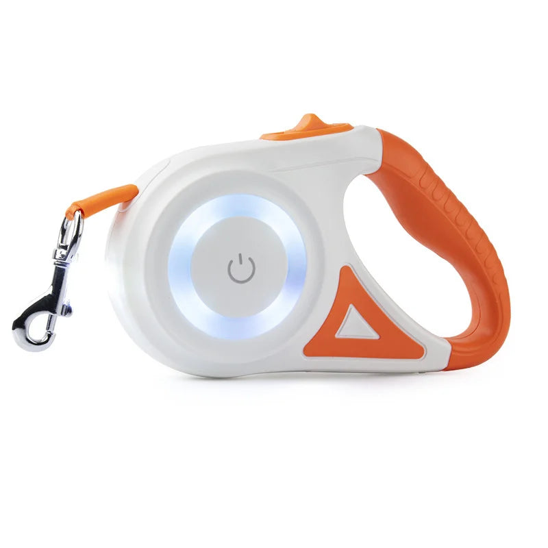 Automatic Retractable Dog Leash With LED Flashlight Nylon
