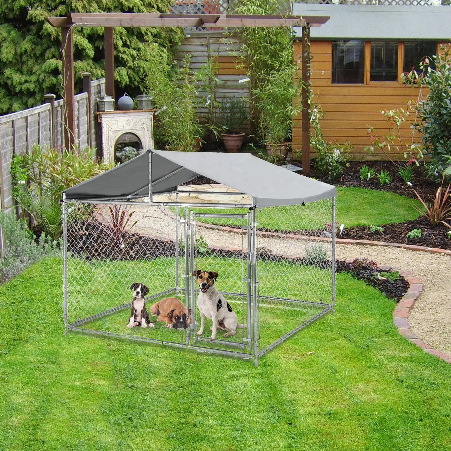 HiMISS Heavy Duty Outdoor Dog Kennel With UV Cover
