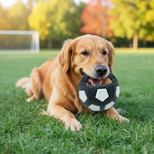 None Dog Calming Ball With Handle Interactive Football Toy Squeaky