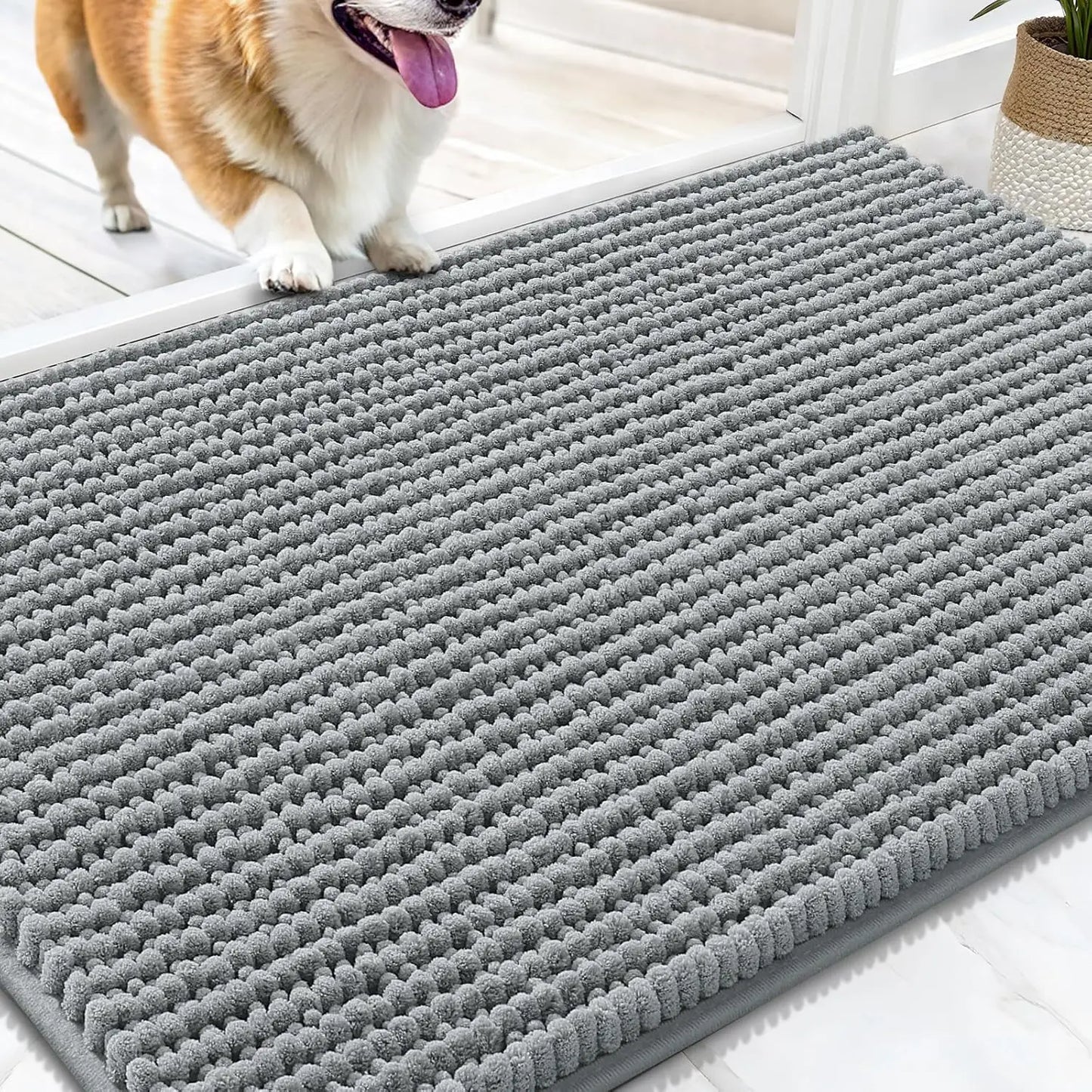 Ultra Absorbent Chenille Mud Doormat Non Slip Washable Pet Mat