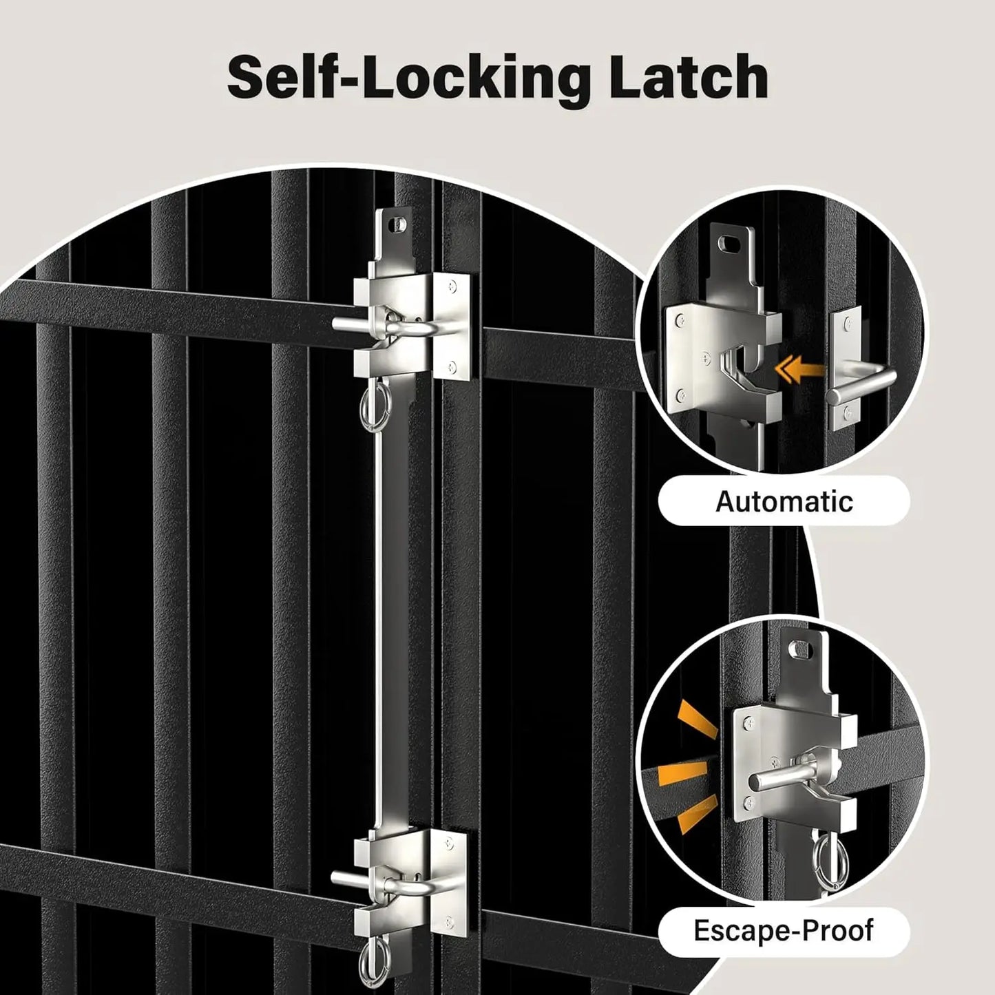Indestructible Steel Dog Crate With Self-Locking Latch For Indoor Use