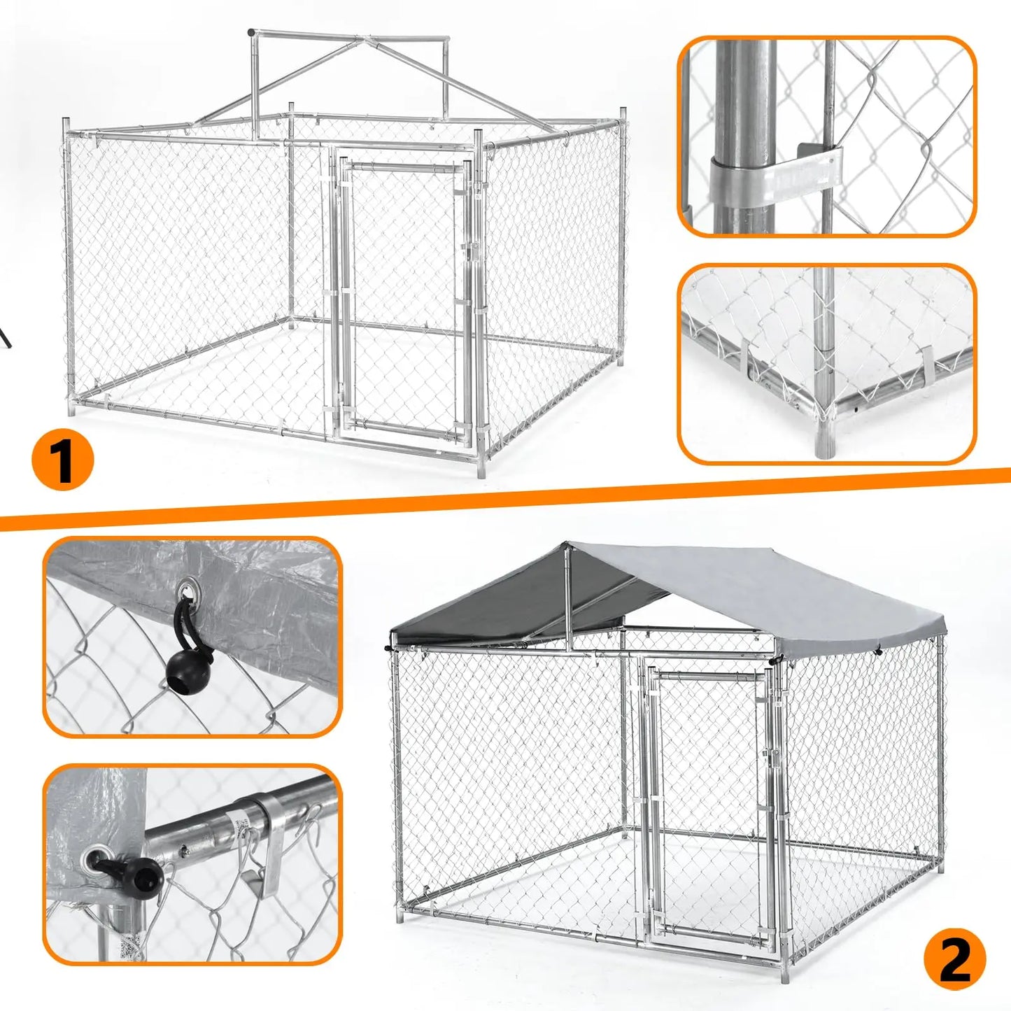 HiMISS Heavy Duty Outdoor Dog Kennel With UV Cover