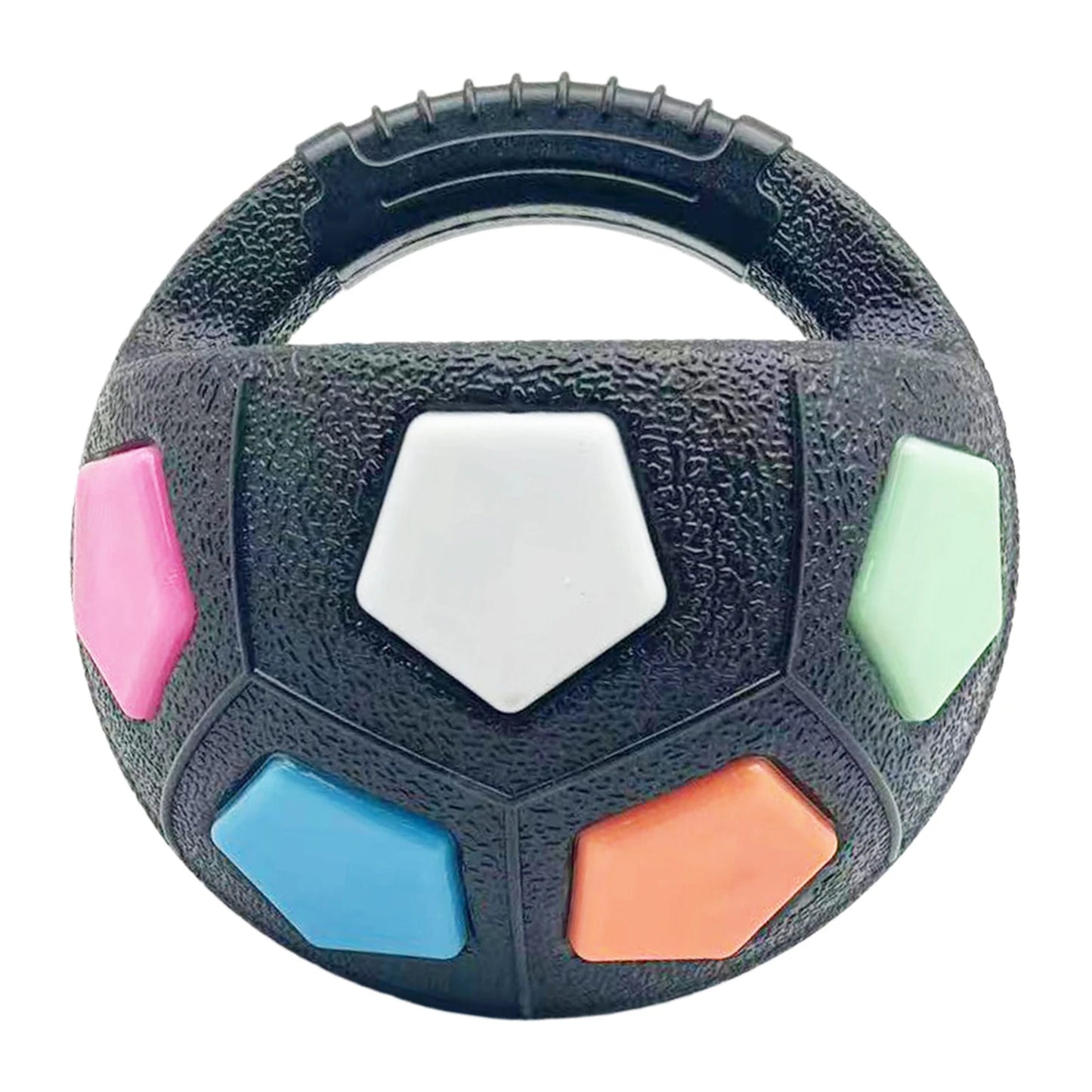 None Dog Calming Ball With Handle Interactive Football Toy Squeaky