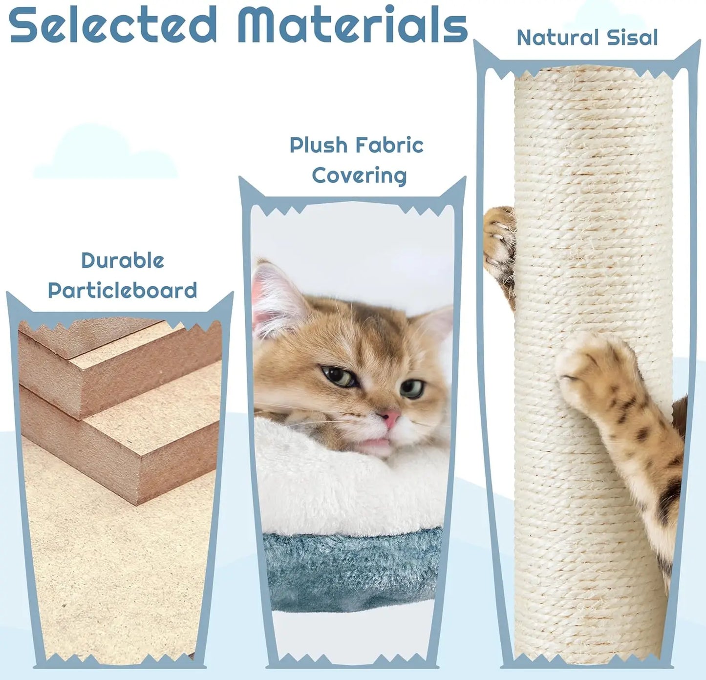 Ocean-Themed Cat Tree With Shark Nest And Jellyfish Hammock