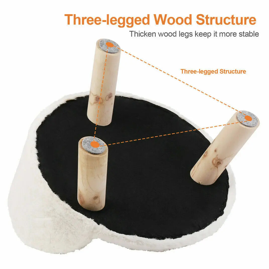 Soft Cat Bed Plush Nesting Chair With Cushion Pad Cozy