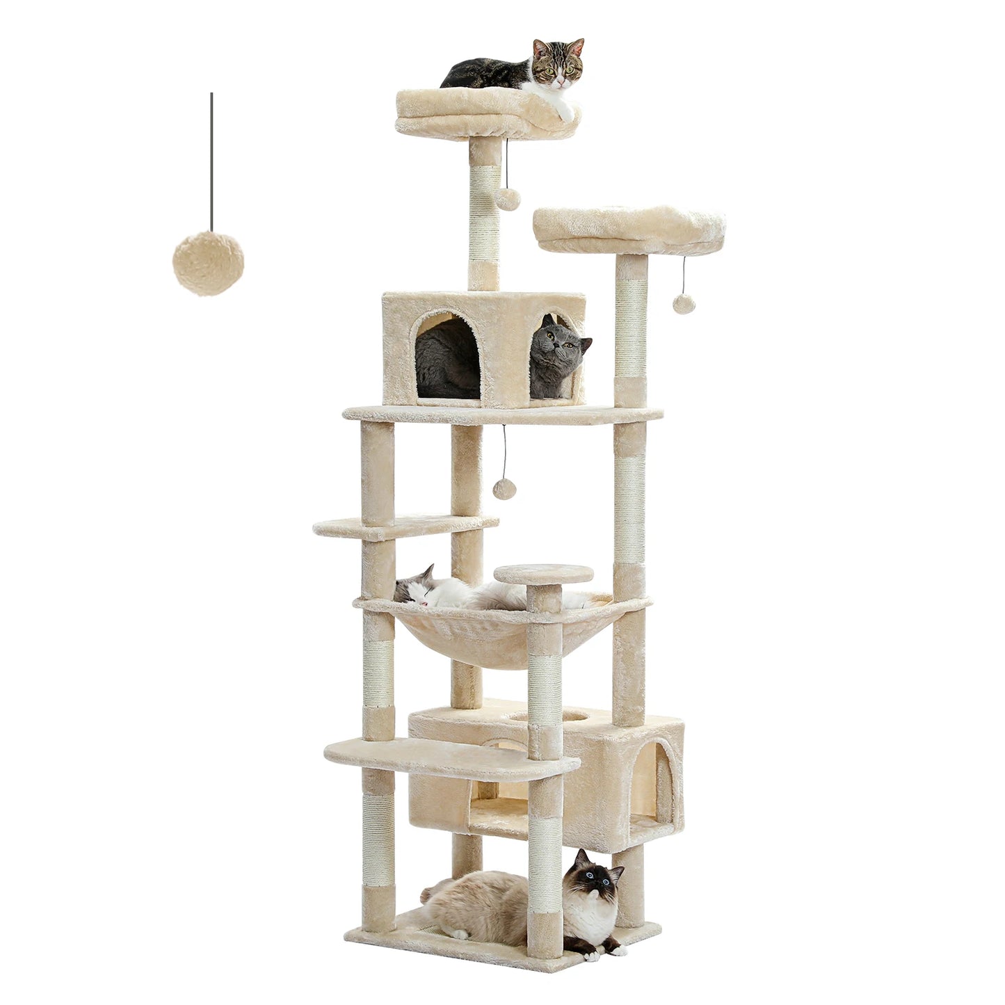 PAWZ Road Cat Tree Indoor Tower With Sisal Scratching Posts And Condos