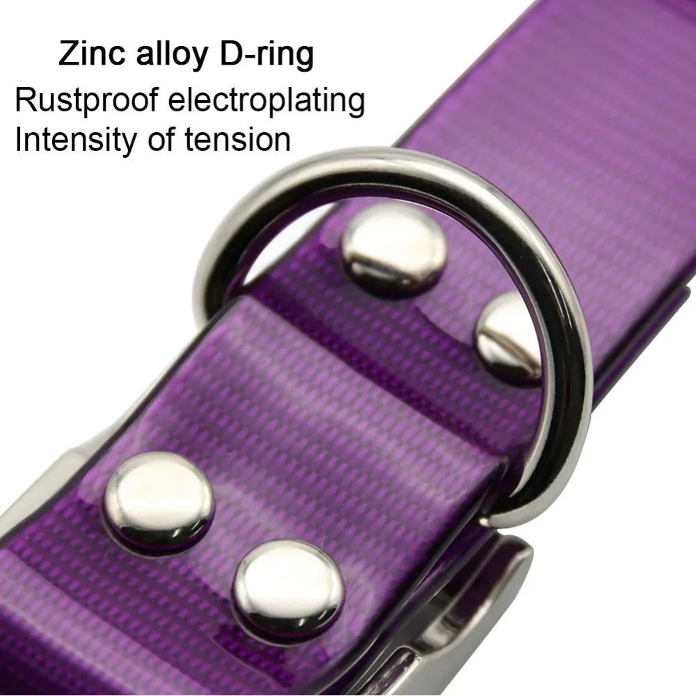Dog Collar TPU Nylon Waterproof Reflective Odor Resistant Easy Clean