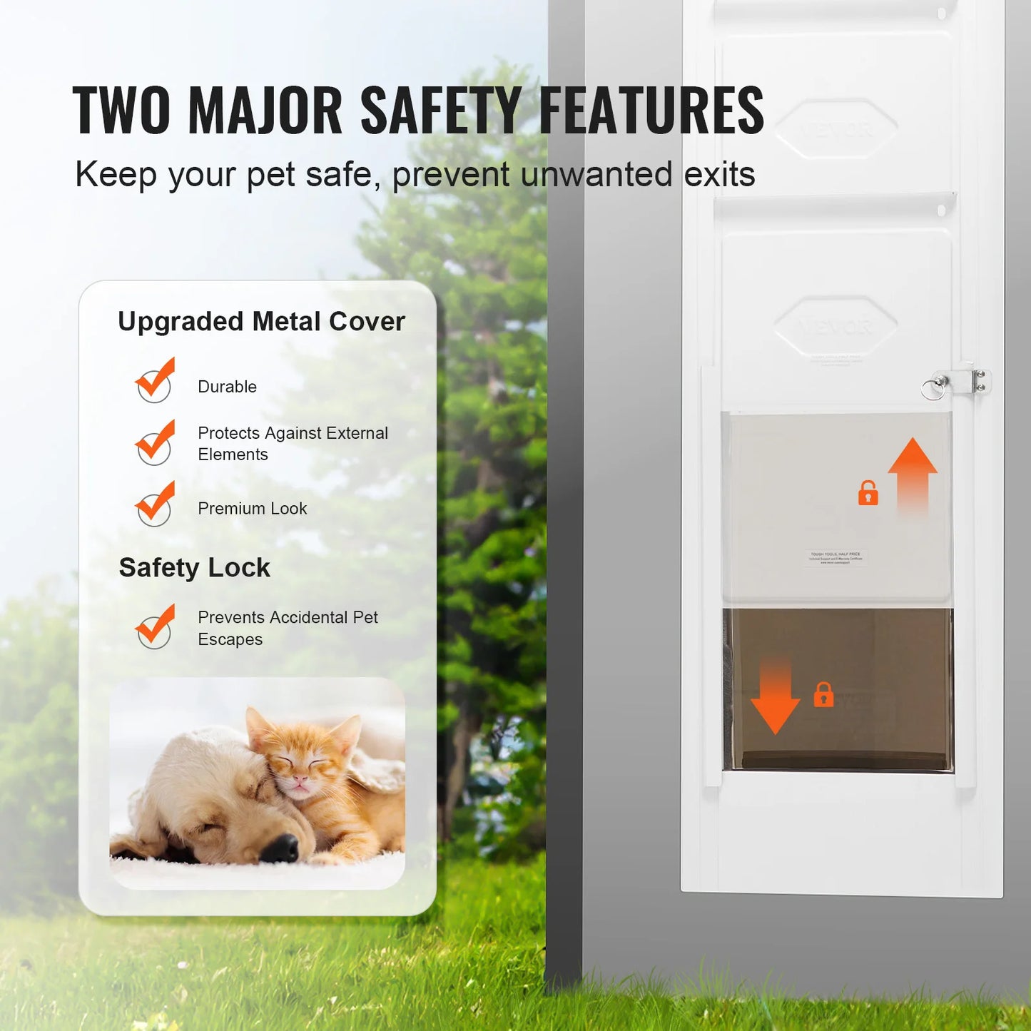 None Dog Door For Sliding Glass Door With Adjustable Height