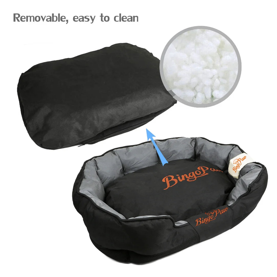 Soft Dog Bed With Removable Cushion And Waterproof Oxford Cover