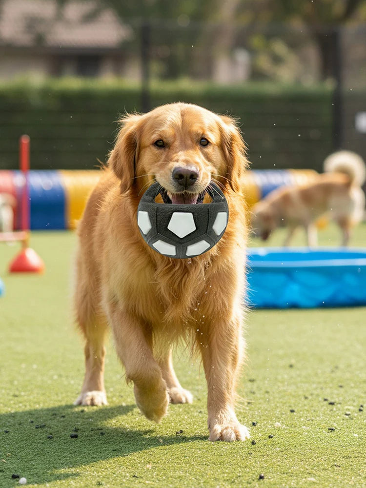 None Dog Calming Ball With Handle Interactive Football Toy Squeaky