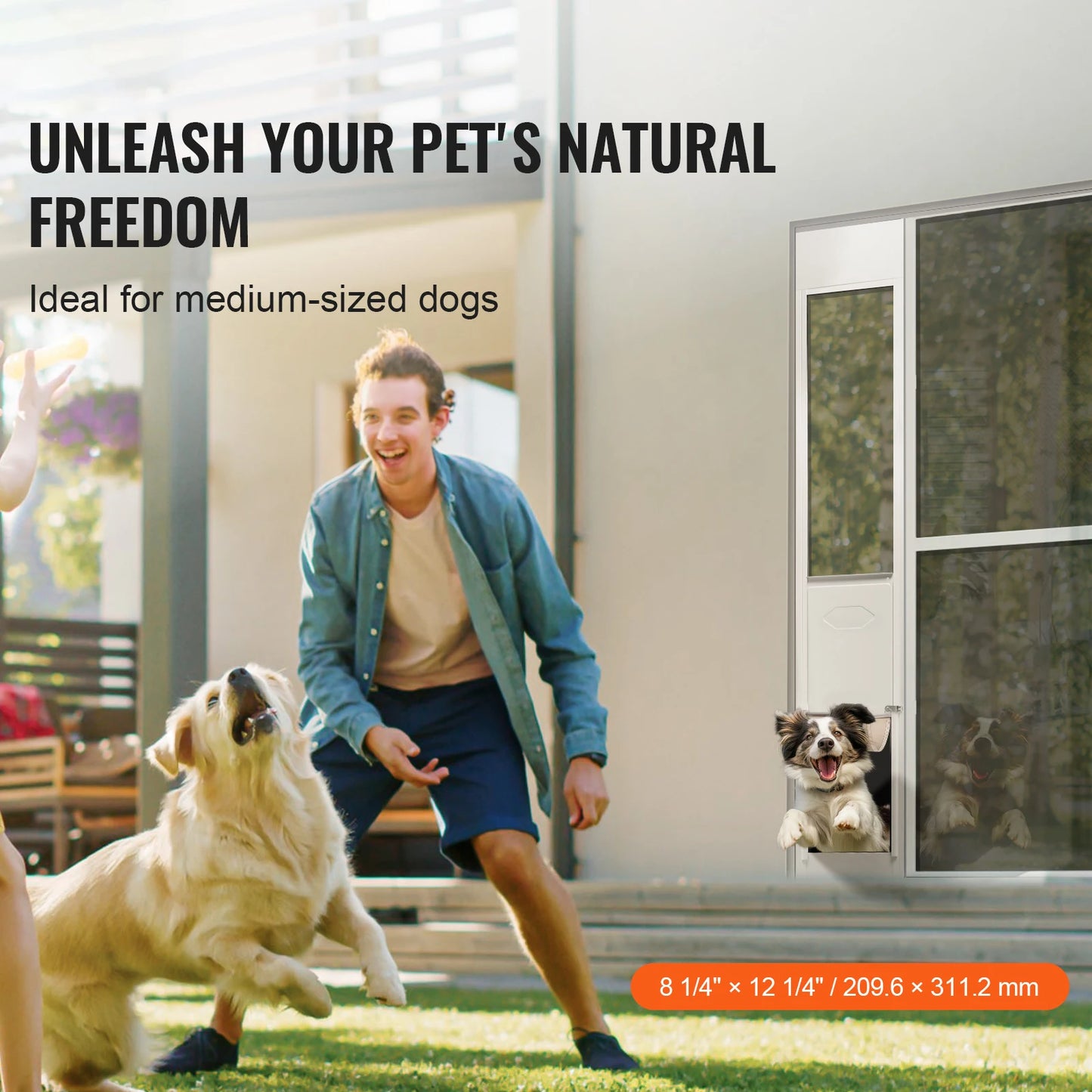None Dog Door For Sliding Glass Door With Adjustable Height