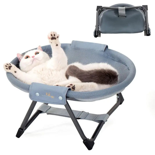 XMSJ Elevated Cat Hammock Bed Foldable No Assembly Mesh