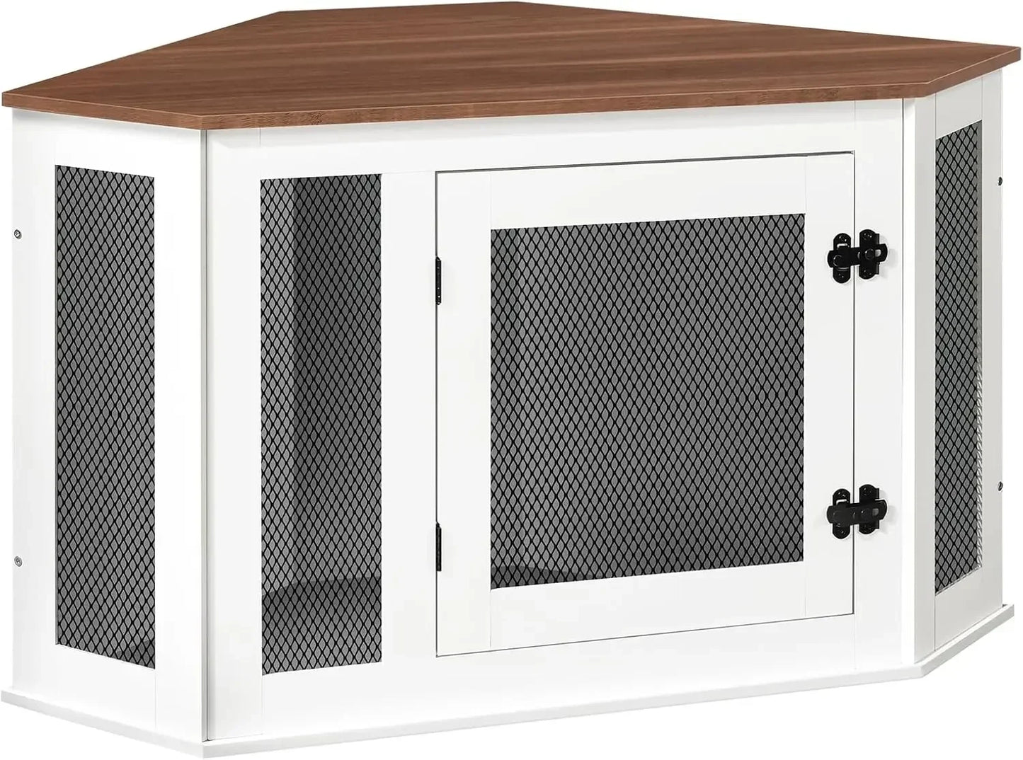 Wooden Corner Dog Crate End Table For Indoor Kennel