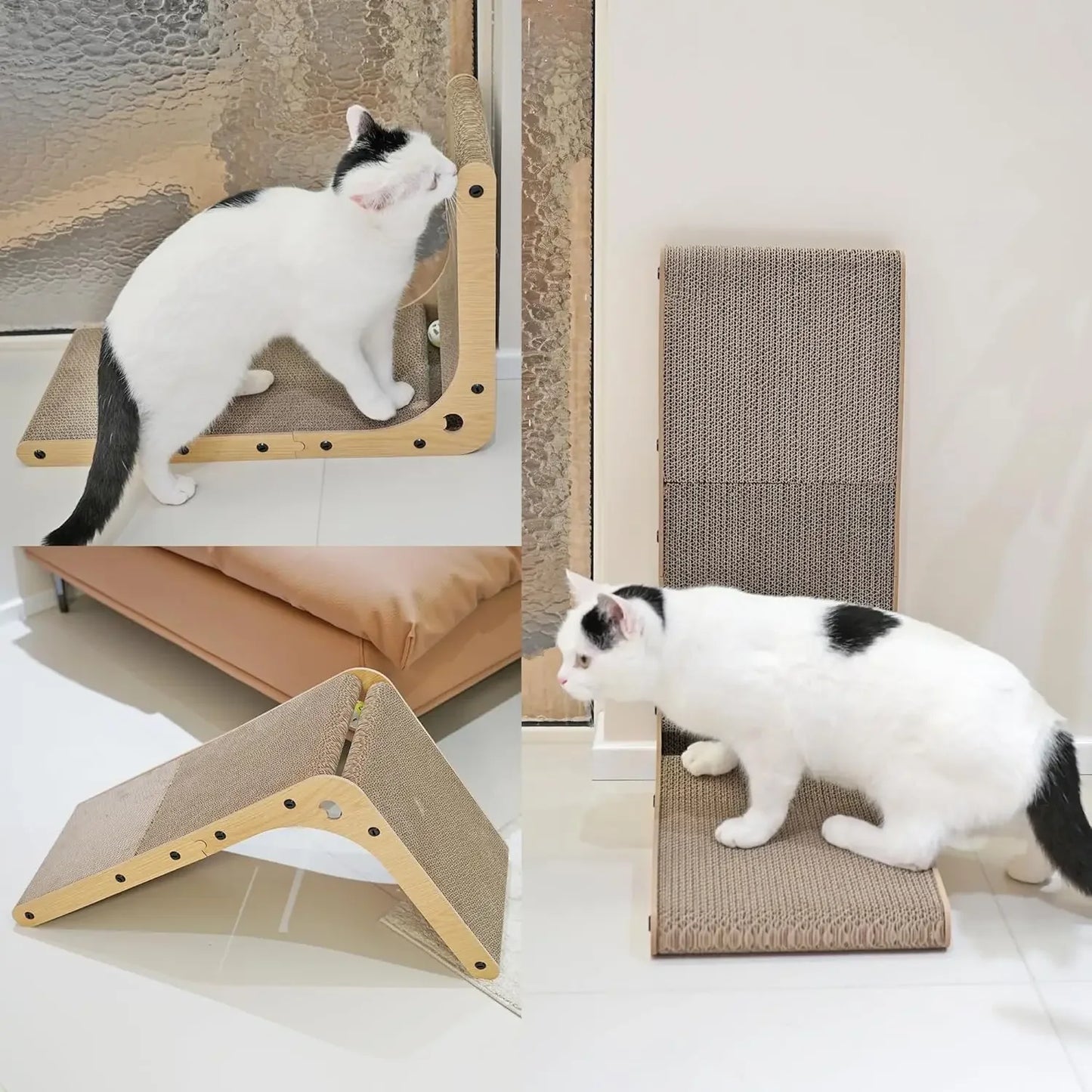 NONECN L Shape Cat Scratching Post for Indoor Furniture Protection