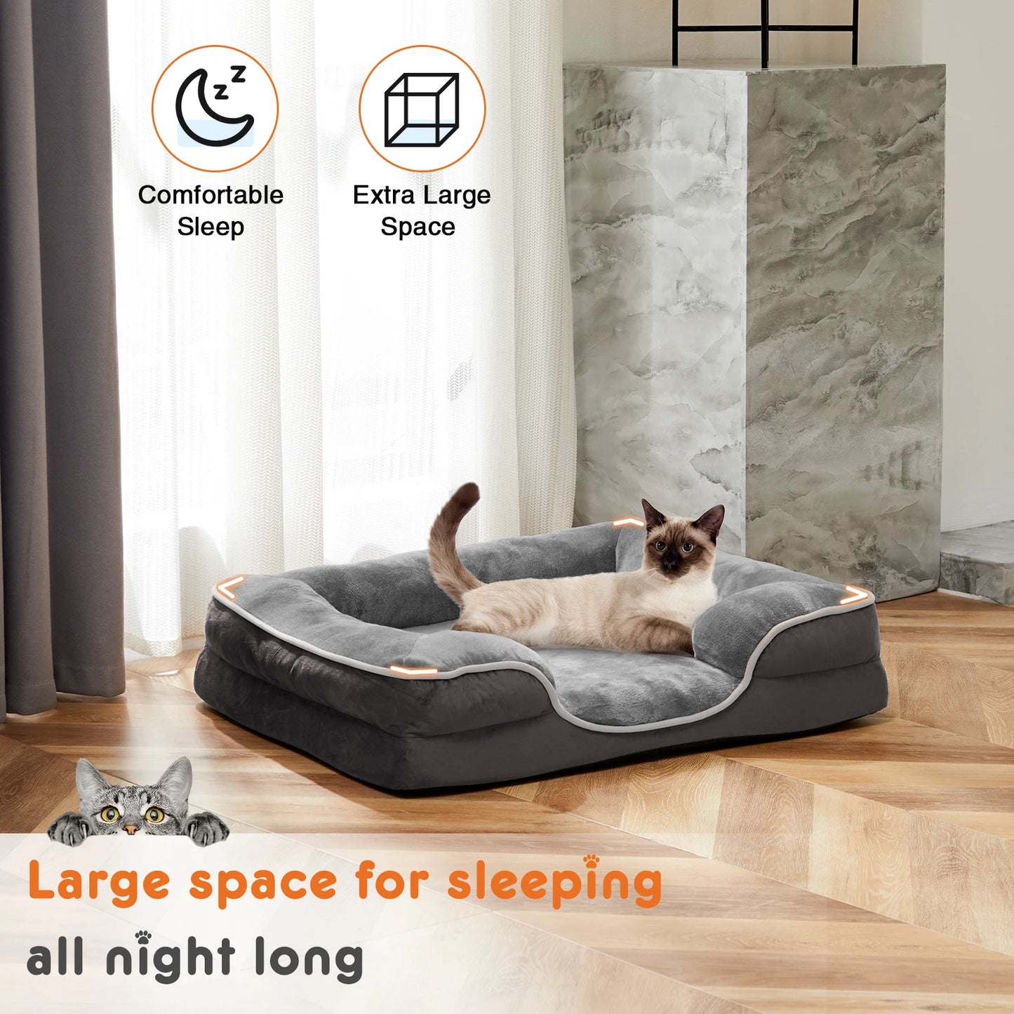 JHK Orthopedic Memory Foam Dog Bed for Cats and Dogs