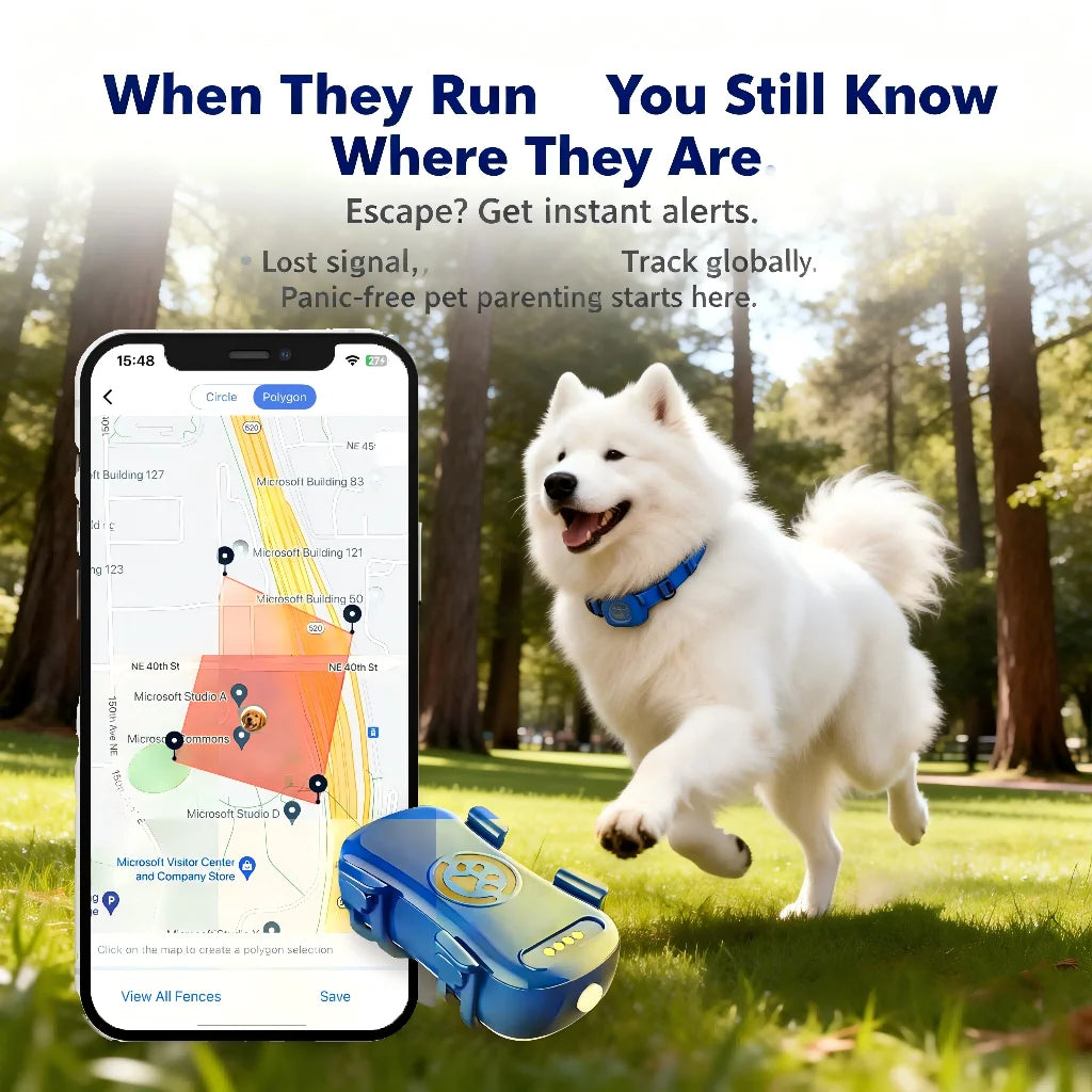 WANWAYTECH GPS Pet Tracker For Dogs And Cats Real-Time Anti-Lost Locator With Unlimited Distance And SIM Subscription